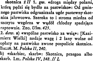 skotnica Wielki słownik W. Doroszewskiego PWN