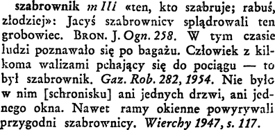 Szabrownik Wielki Slownik W Doroszewskiego Pwn