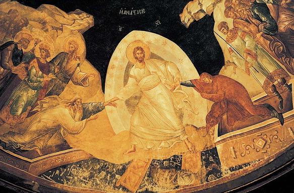 Anastasis, fresk z Kościoła Zbawiciela na Chorze w Stambule ...